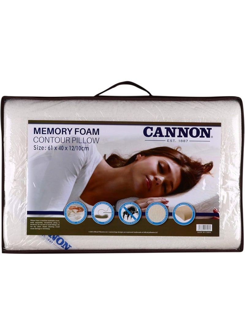 Cannon وسادة كانون جل قياسية، بيضاء، تقنية جل تبريد، رغوة ذاكرة داعمة، تصميم قابل للتنفس بحجم 61x40x12 - Image 1
